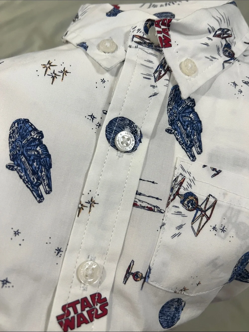 Janie and Jack x Star Wars Print Button-Up Icon Shirt - NWT - Size 12-18 Months